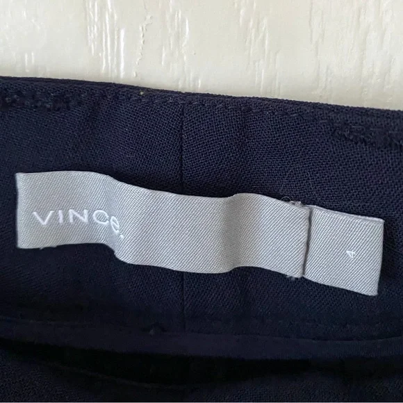 $265 NWOT Vince Navy Blue Wool Slim Straight-leg Cropped Trousers Dress Pants 4 - Picture 10 of 11